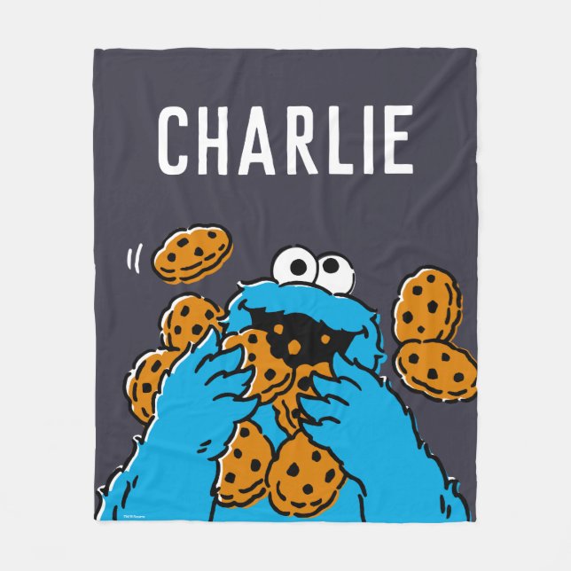 Couverture Polaire Cookie Monster Eating All the Cookies (Devant)