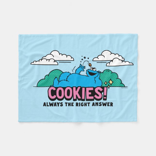 Couverture Polaire Cookie Monster | Les cookies sont toujours la bonn (Devant (Horizontal))