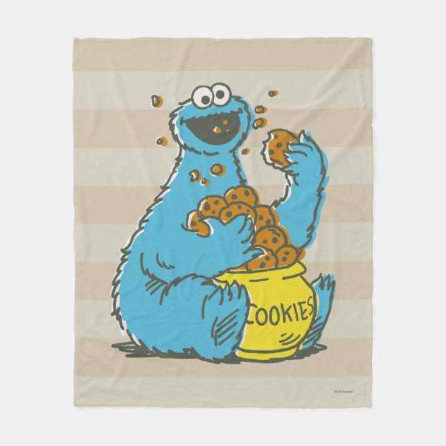 Couverture Polaire Cookie Monster Vintage (Devant)