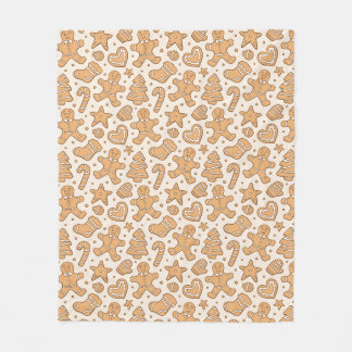 Couverture Polaire Cookies en pain d'épices Noël beige neutre