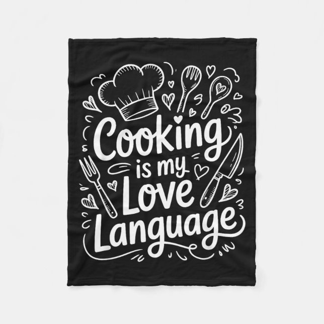 Couverture Polaire Cooking Is My Love Language, Culinary Chef And Kit (Devant)