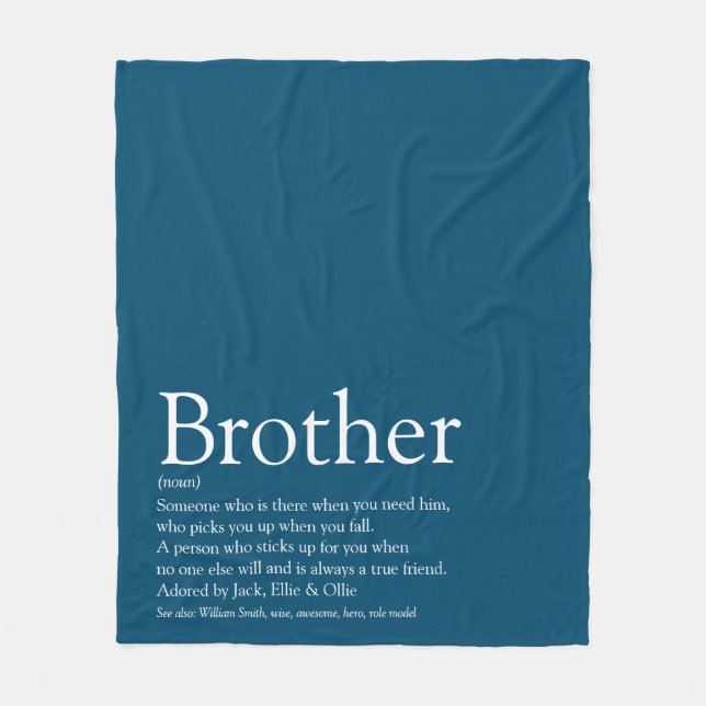 Couverture Polaire Cool Brother Définition Citation Moderne Blue Fun (Devant)