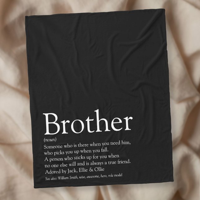 Couverture Polaire Cool Brother moderne noir et blanc amusant (Créateur téléchargé)