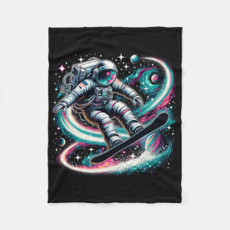 Couverture Polaire Cool Galaxy Snowboardeur Astronaut Sur Le Snowboar