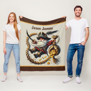Couverture Polaire Cool garçons pirates amoureux ajouter le nom