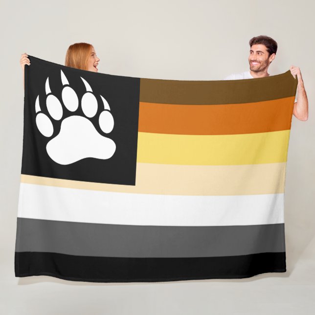 Couverture Polaire Cool Gay Bear Pride Drapeau Bear Pw (En situation)