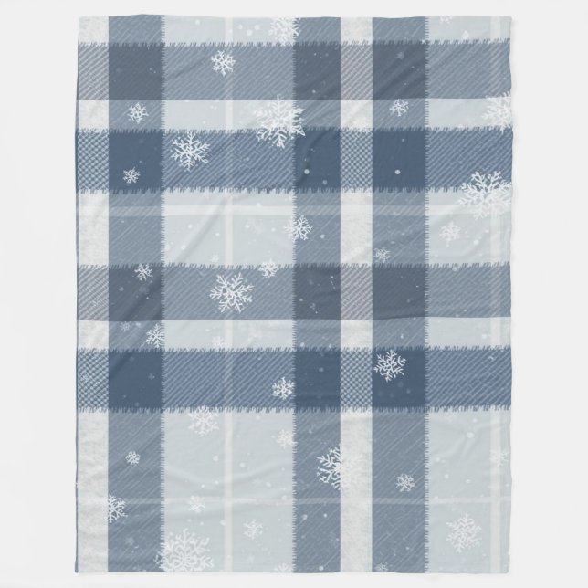 Couverture Polaire Cool Gray Minimalist Plaid Fleece Blanket (Devant)