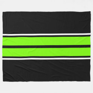 Couverture Polaire Cool Lumineuse Lime Vert Noir Blanc Blancs Stripes
