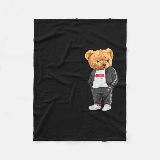 Couverture Polaire Cool New York City Teddy Bear Illustration Graphic (Devant)