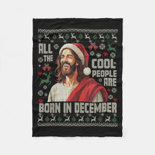 Couverture Polaire Cool People Are Born In December Christian Christm (Devant)