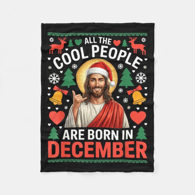 Couverture Polaire Cool People Are Born In December Christian Christm (Devant)
