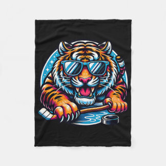 Couverture Polaire Cool Tiger Ice Hockey Vibes 