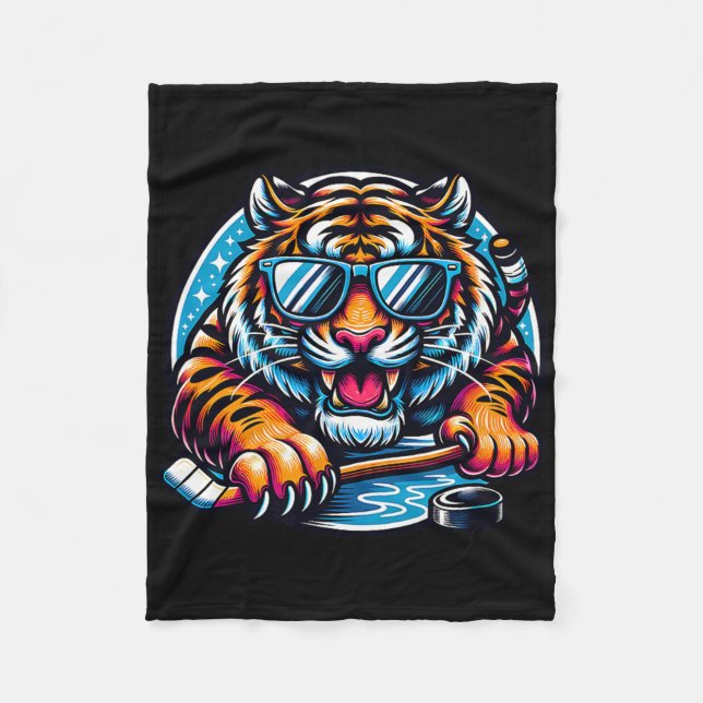 Couverture Polaire Cool Tiger Ice Hockey Vibes  (Devant)