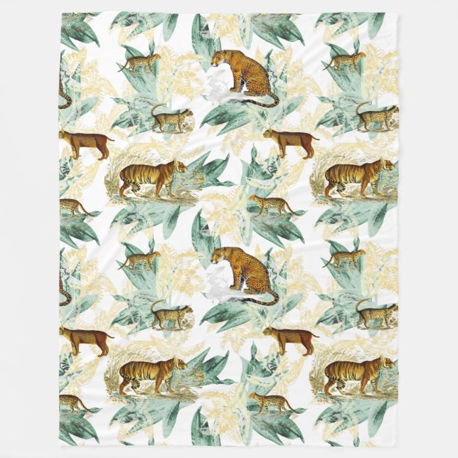 Couverture Polaire Cool Tropical Safari Wild Cats Tiger Leopard (Devant)