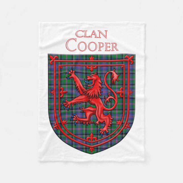 Couverture Polaire Cooper Tartan Scottish Plaid Lion Rampant (Devant)