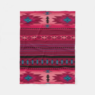 Couverture Polaire Copie aztèque ROSE