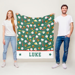 Couverture Polaire Copie blanche de base-ball de vert de gazon