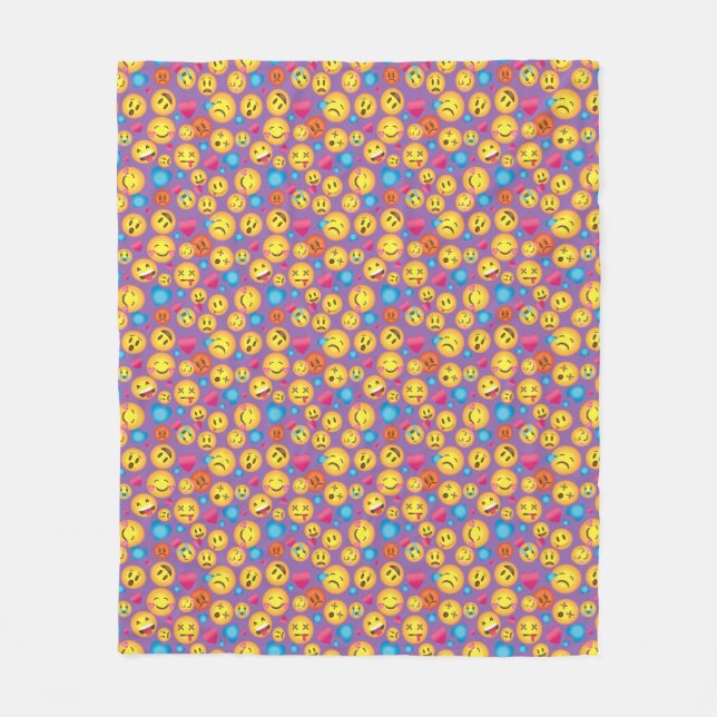 Couverture Polaire Copie mignonne d'Emoji sur lt Purple Blanket (Devant)