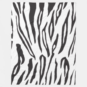 Couverture Polaire Copie noire et blanche de tigre