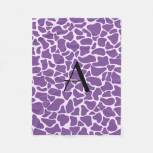 Couverture Polaire Copie pourpre de girafe de monogramme