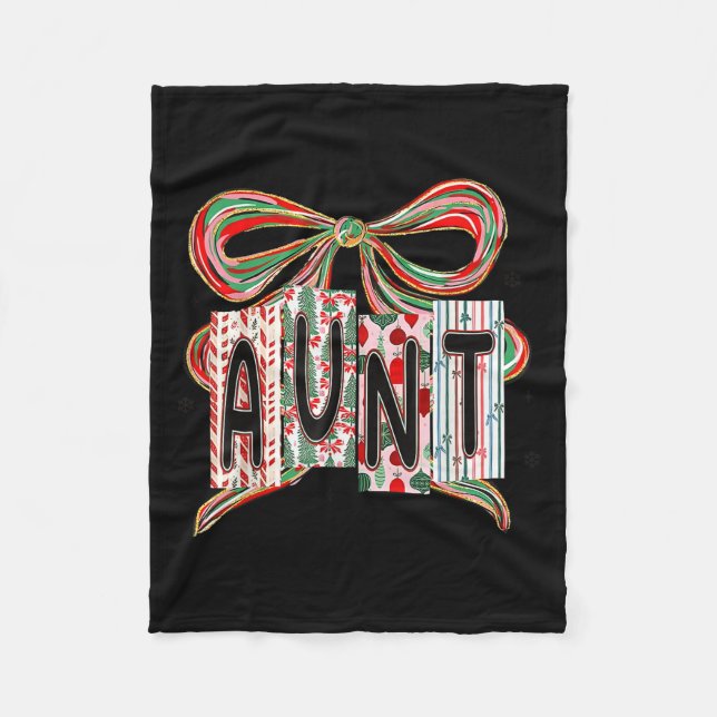 Couverture Polaire Coquette Bow Merry Christmas Aunt Grandma Xmas Paj (Devant)