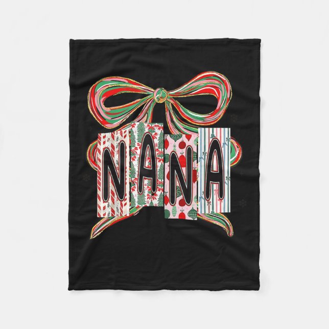 Couverture Polaire Coquette Bow Merry Christmas Nana Grandma Xmas Paj (Devant)