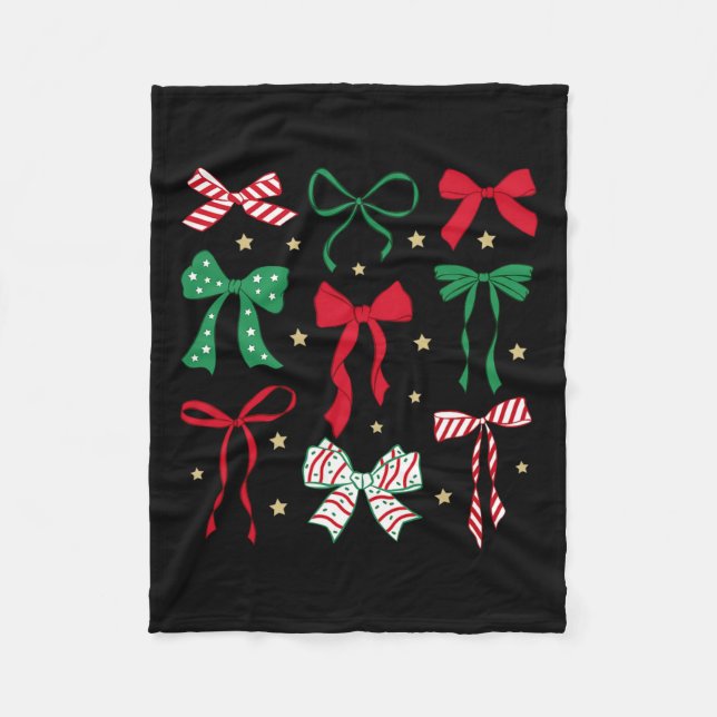 Couverture Polaire Coquette Bow Noël Noël Noël Noël Fête Fille tenue  (Devant)
