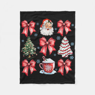 Couverture Polaire Coquette Bow Santa Christmas Tree Cake Candy Cane