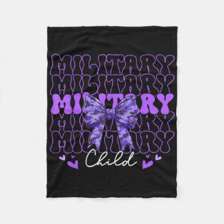 Couverture Polaire Coquette Enfant Militaire Bow Purple Up Camo Kids 