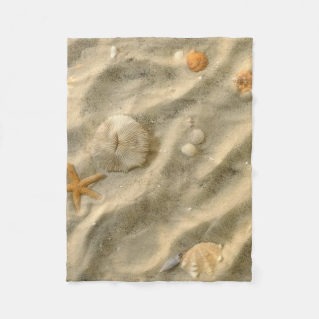 Couverture Polaire Coquillages en sable (Devant)