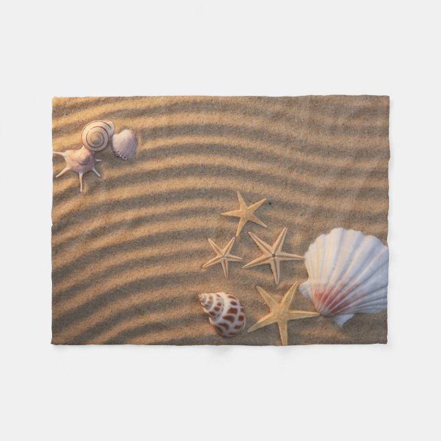 Couverture Polaire Coquilles et étoiles de mer de mer (Devant (Horizontal))