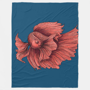 Couverture Polaire Coral Siamese combat le poisson