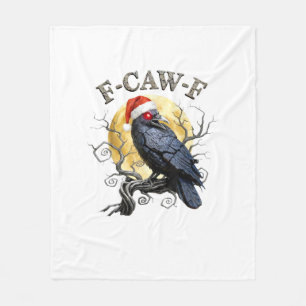 Couverture Polaire Corbeau drôle F-Caw-F Oiseau Gothique Chapeau de N