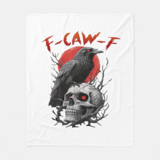 Couverture Polaire Corbeau, F-Caw-F Drôle d'oiseau F-Caw-F Lune Gothi