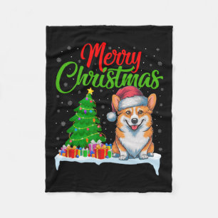 Couverture Polaire Corgi Chien Feux de Noël Feux de Noël Fantastique 