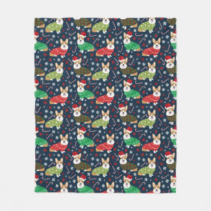Couverture Polaire Corgi Christmas Sweaters Blanket