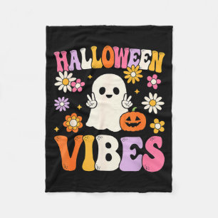 Couverture Polaire Costume de fantôme de citrouille Groovy Halloween