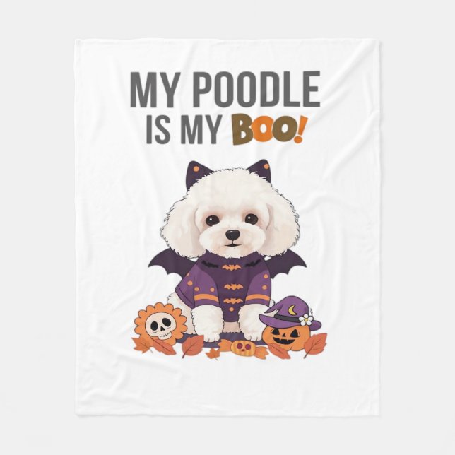 Couverture Polaire Costume d'Halloween de caniche Mon caniche est mon (Devant)