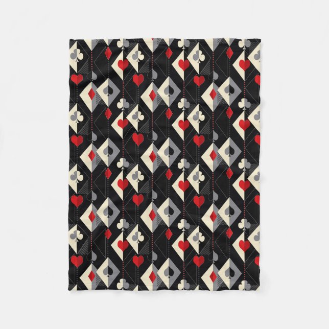 Couverture Polaire Costumes de jeu de cartes en poker. (Devant)