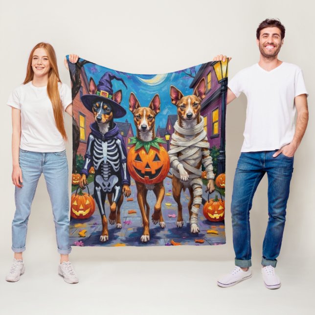 Couverture Polaire Costumes d'Halloween de Basenji Dogs Trick or Trea (En situation)