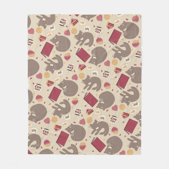 Couverture Polaire Cosy Amoureux des chats Collage (Devant)