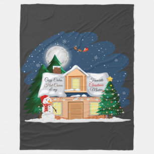 Couverture Polaire Cosy Cabine Hot Cocoa & Favoris Christmas Movies