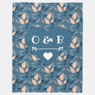 Couverture Polaire Cosy Couples Coeurs et Feuilles Rainforest