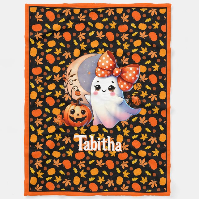 Couverture Polaire Cosy Halloween Baby Blanket Ajouter un nom mignon  (Créateur téléchargé)