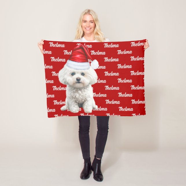 Couverture Polaire Coton de Tulear Chien Nom Noël (En situation)