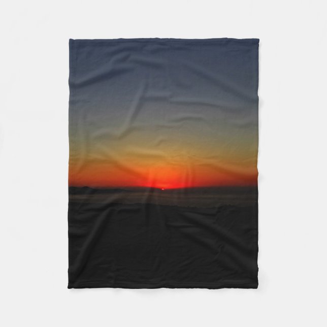 Couverture Polaire Coucher de soleil dans l'eau (Devant)
