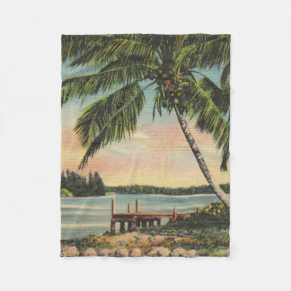Couverture Polaire Coucher de soleil de brise tropicale vintage de co