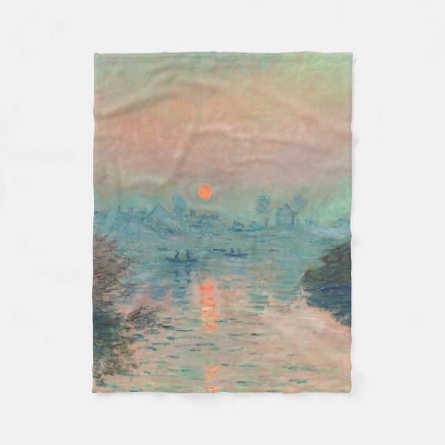 Couverture Polaire Coucher de soleil de Monet sur la Seine Impression (Devant)