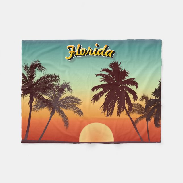 Couverture Polaire Coucher du soleil de la Floride - illustration (Devant (Horizontal))
