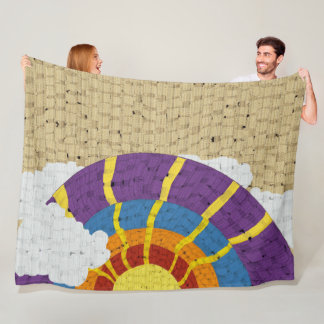 Couverture Polaire Couette arc-en-ciel